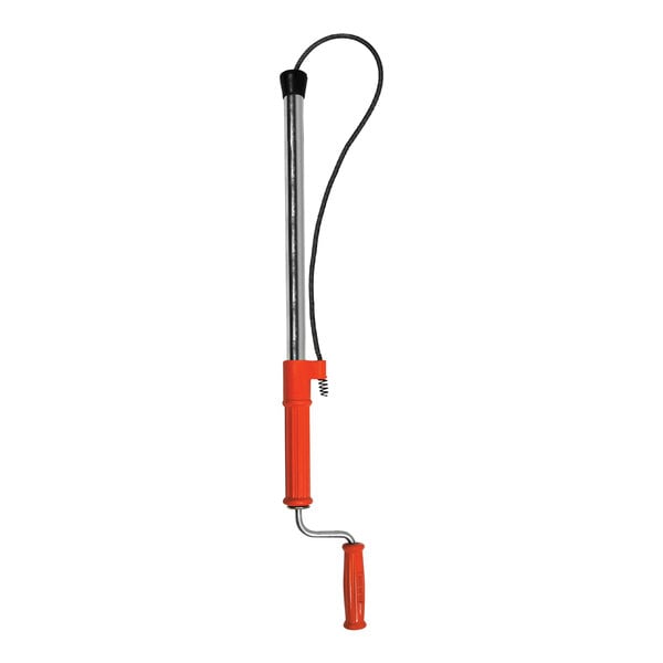 A General Pipe Cleaners Teletube Telescoping Urinal Auger with a red and orange handle.