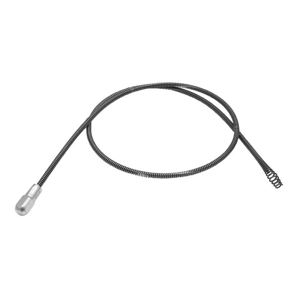 A black and silver flexible cable with a white connector.