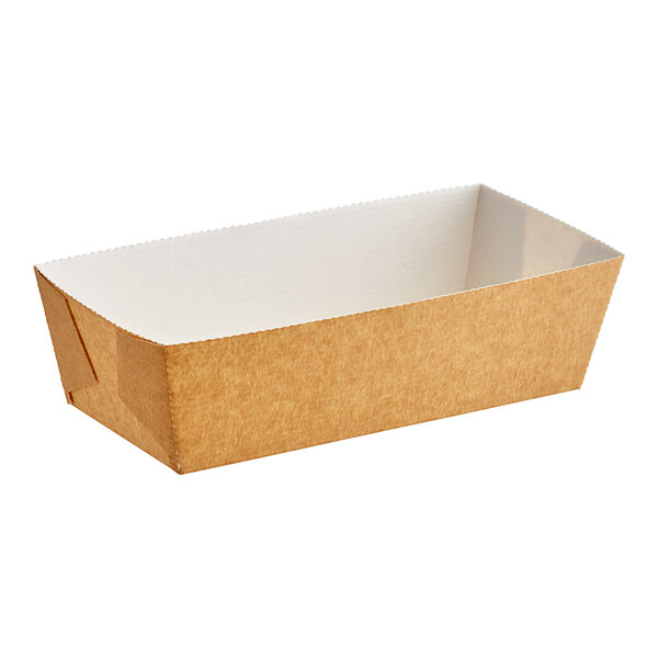 Tielman BakeWell 30 oz. Corrugated Kraft Paper Bread Loaf Mold 336/Case