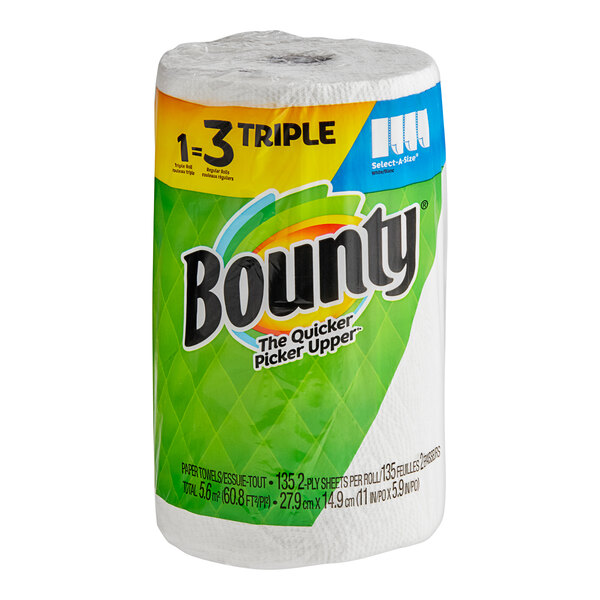 Bounty 2 Ply SelectaSize Paper Towel Roll, 135 Sheets / Roll 12/Case