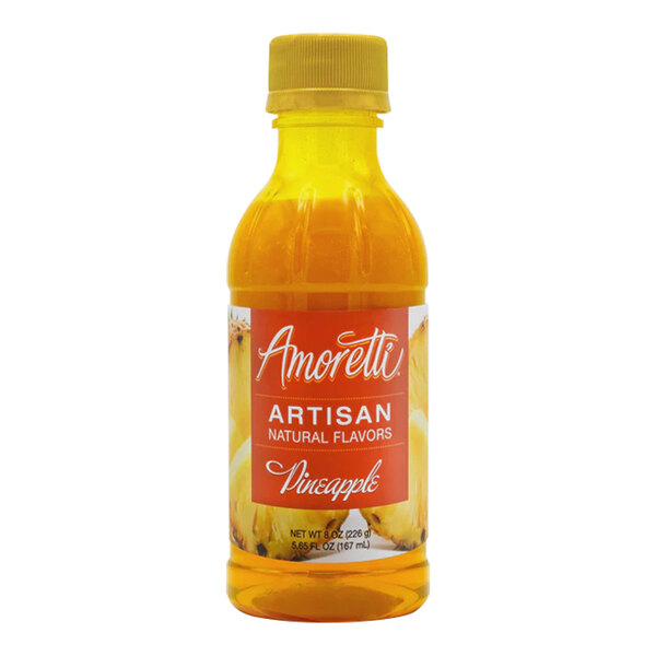 A close up of a bottle of Amoretti Pineapple Artisan Natural Flavor Paste.