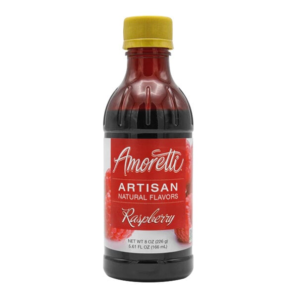 A bottle of Amoretti Raspberry Artisan Natural Flavor Paste.