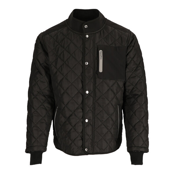Refrigiwear Men's Black Insulated Diamond Quilted Jacket 8305RBLKLAR