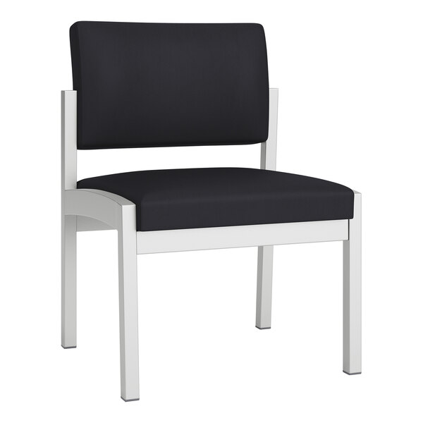 A black Lesro Lenox guest chair with a white frame.