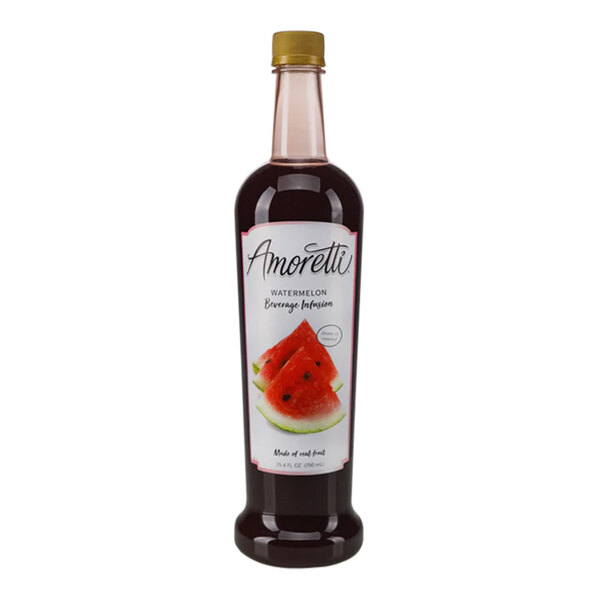 A bottle of Amoretti Watermelon Beverage Infusion.