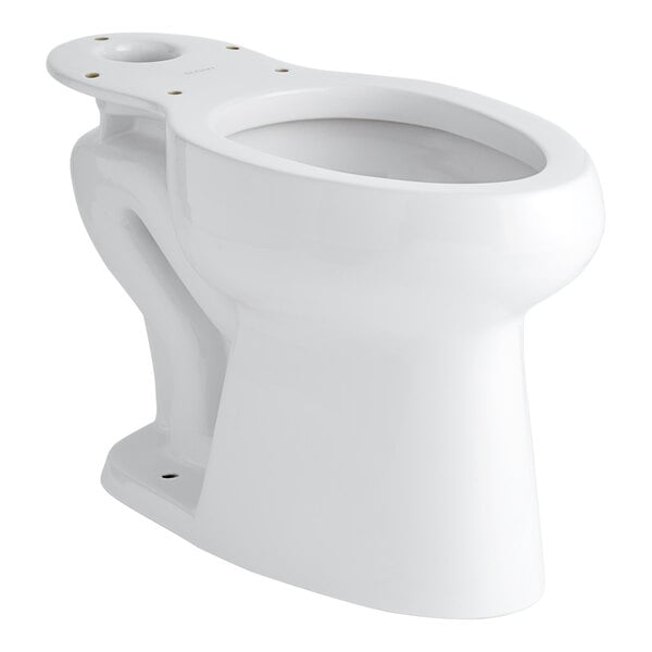 A white Sloan floor-mounted ADA height toilet bowl with a lid.