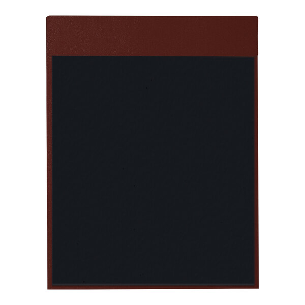 A black rectangular menu board with a red edge.