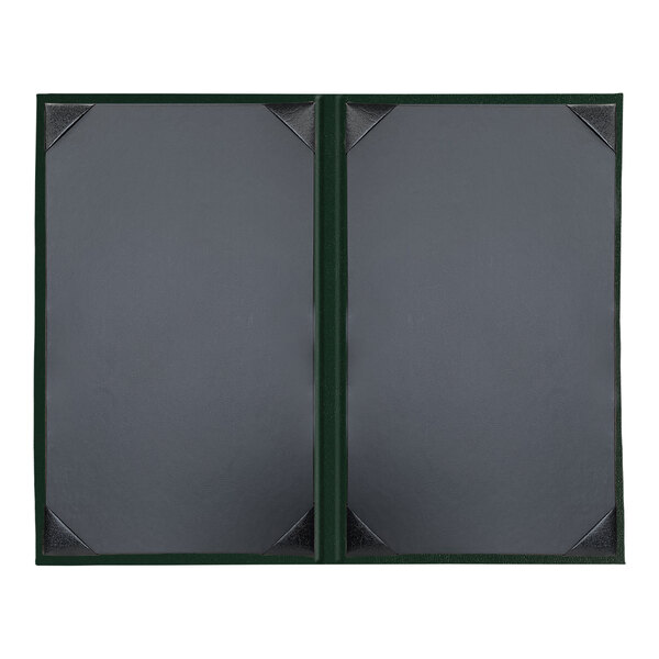 Two green H. Risch, Inc. Oakmont menu covers with album style corners.