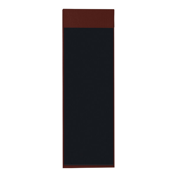 A black rectangular menu board with a red border.