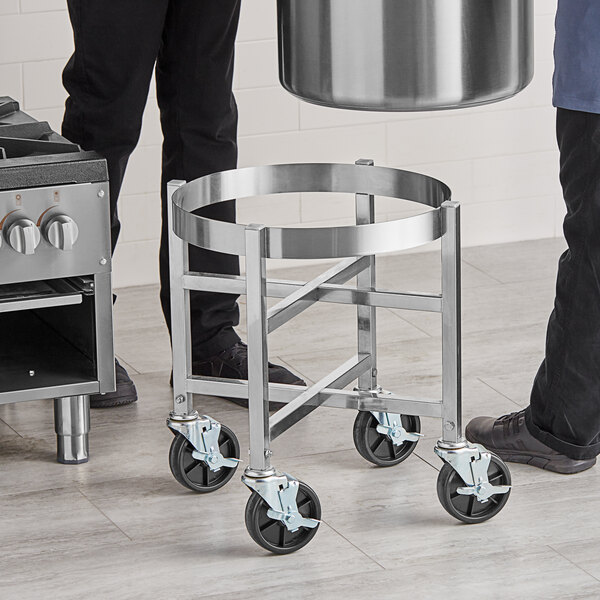 Vigor 17 13/16" Diameter Stainless Steel Stock Pot Dolly