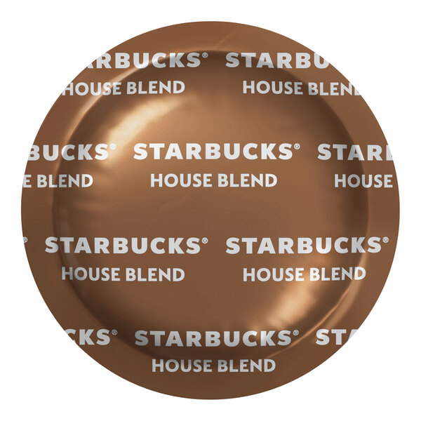 A brown plate of Nespresso Professional Starbucks House Blend single serve coffee capsules.