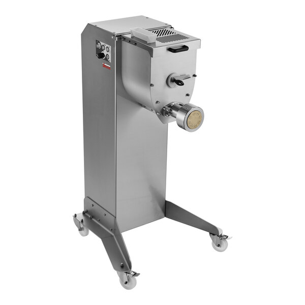 A Sirman Orchestra electric floor pasta machine on wheels.