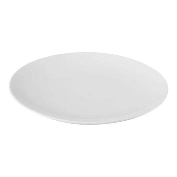 A Bon Chef bright white porcelain coupe plate on a white background.