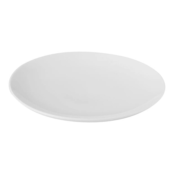 A Bon Chef white porcelain coupe plate with a small rim.