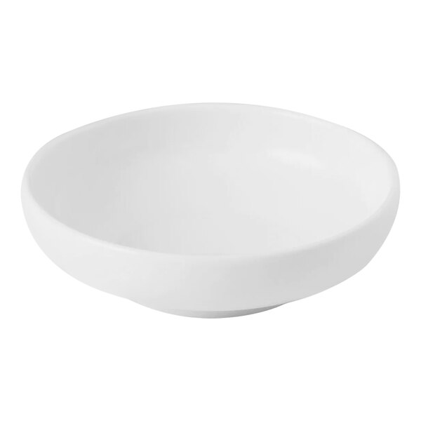 A Bon Chef bright white porcelain coupe bowl on a white background.