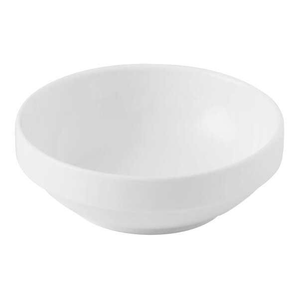 A Bon Chef bright white porcelain bowl.
