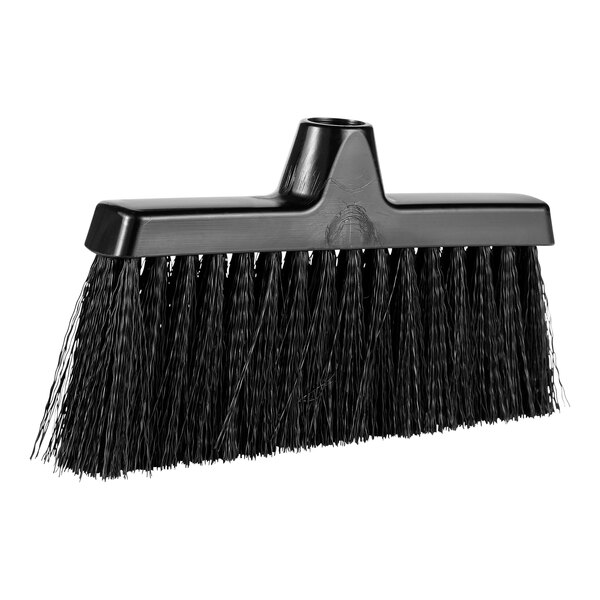 A close up of a black Remco ColorCore lobby broom head.
