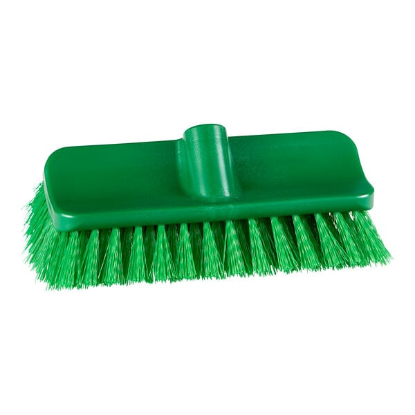 A close-up of a green Remco ColorCore high-low brush head with bristles.