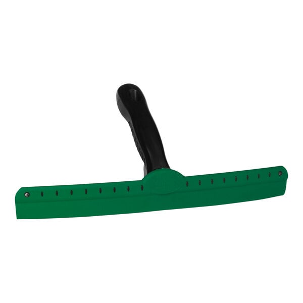 A green and black Vikan squeegee.