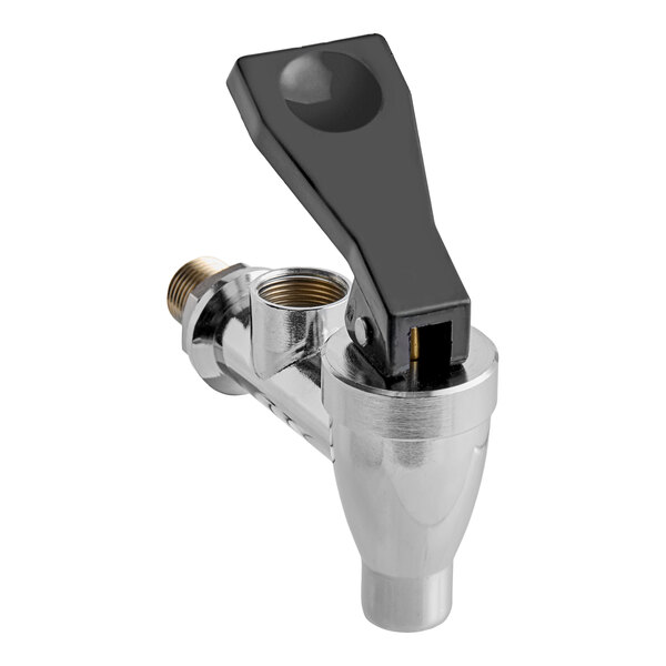 A metal faucet with a black lever handle designed for the Avantco CUC60 unit.