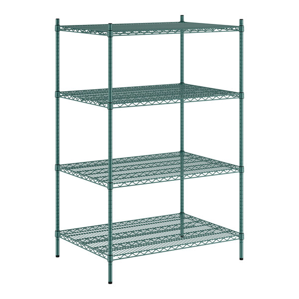 Regency 30" x 42" x 64" NSF Green Epoxy Stationary Wire Shelving