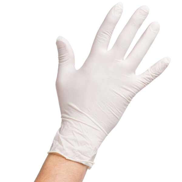 Noble Products Medium Powder-Free Disposable Latex Gloves for Foodservice