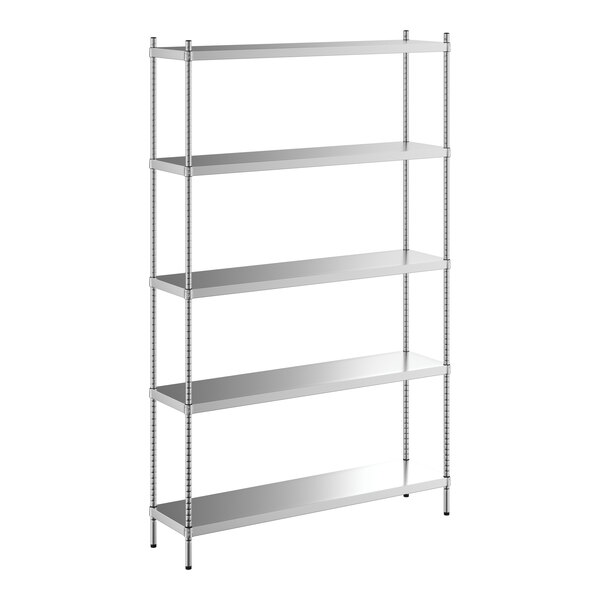 Regency Spec Line 14" x 54" x 86" NSF Solid Stainless Steel Stationary Shelving Starter Kit with