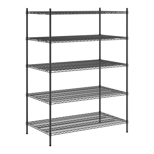 Regency 30" x 54" x 74" NSF Black Epoxy Stationary Wire Shelving