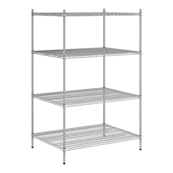 Regency Spec Line 36" x 48" x 74" NSF Stainless Steel Wire Stationary Shelving Starter Kit with