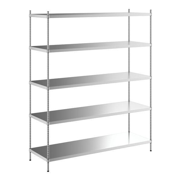 Regency Spec Line 24" x 72" x 86" NSF Solid Stainless Steel Stationary Shelving Starter Kit with