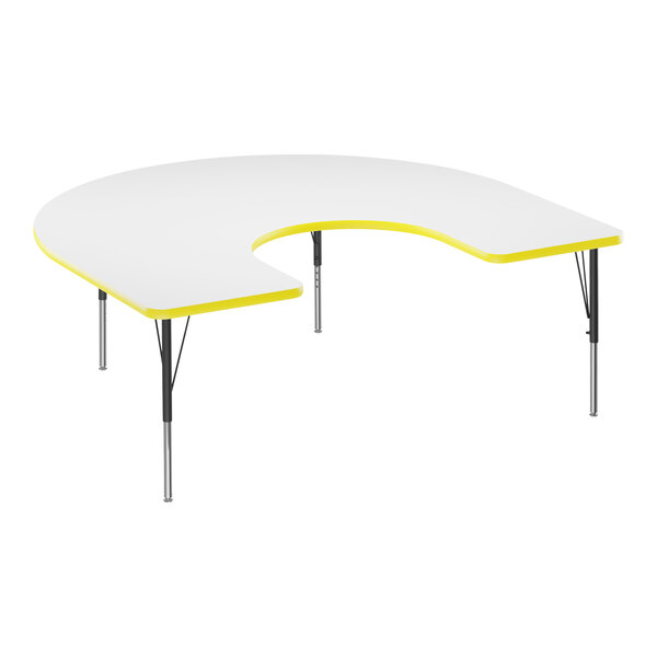 Correll 60" x 66" Horseshoe White 19"29" Adjustable Height High