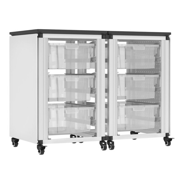 Luxor 36 1/2" x 36 1/2" x 28 3/4" Black / White Aluminum Mobile Double