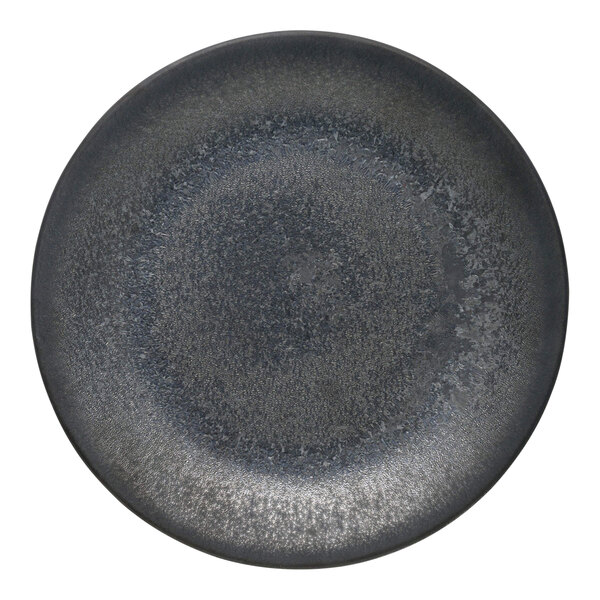 Reserve by Libbey Ignea 8 3/4" Black Matte Porcelain Deep Coupe Plate - 12/Case