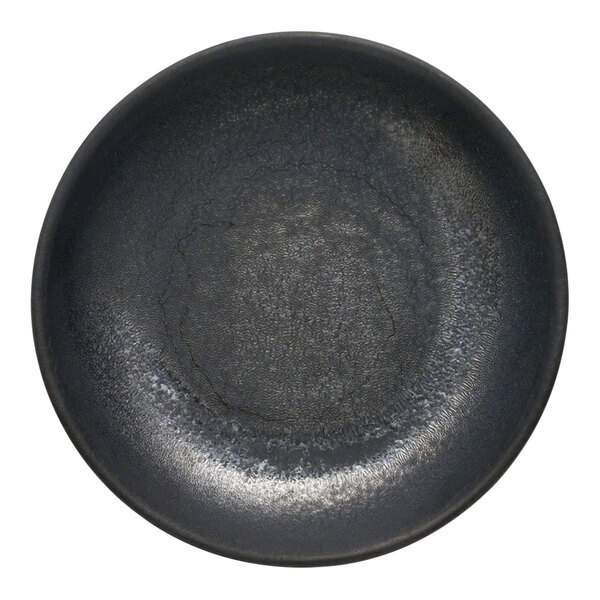Reserve by Libbey Ignea 5 1/8" Black Matte Porcelain Deep Coupe Plate - 36/Case