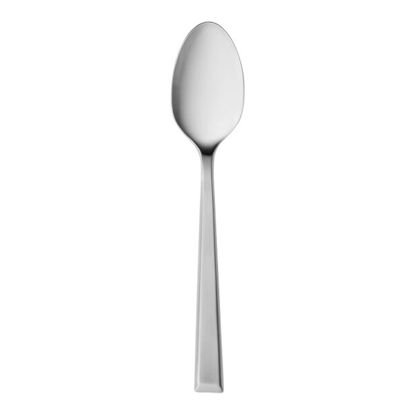 Reserve by Libbey Santorini Satin 8 5/8" 18/10 Stainless Steel Extra Heavy Weight Solid Serving Spoon - 12/Case