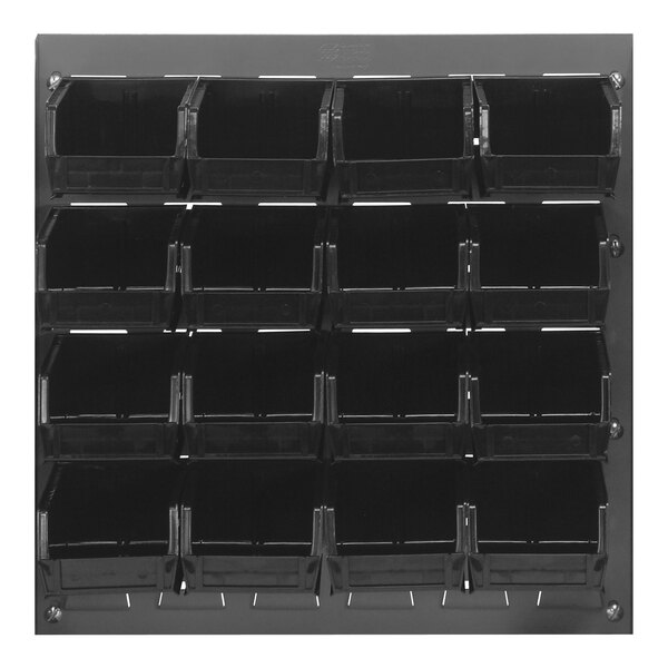 Quantum 18" x 19" Gray Steel Louvered Panel with (16) 7 3/8" x 4 1/8" x 3" Bins
