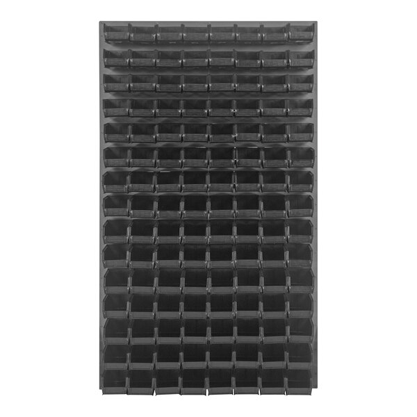 Quantum 36" x 61" Gray Steel Louvered Panel with (120) 7 3/8" x 4 1/8" x 3" Bins