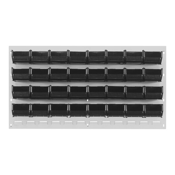 Quantum 36" x 19" Oyster White Steel Louvered Panel with (32) 7 3/8" x 4 1/8" x 3" Bins