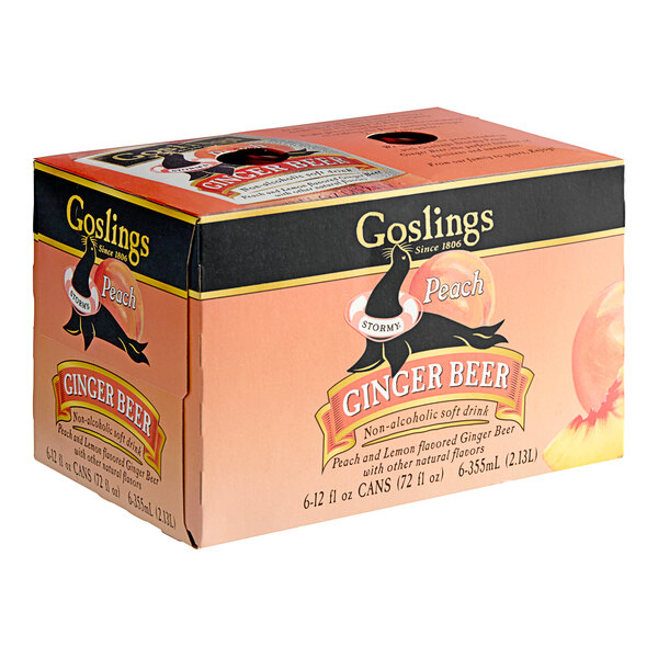 Goslings Peach Ginger Beer Cans 12 fl. oz. 6/Pack