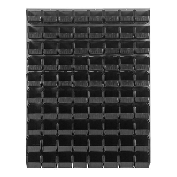 Quantum 48" x 61" Gray Steel Louvered Panel with (80) 10 7/8" x 5 1/2" x 5" Bins