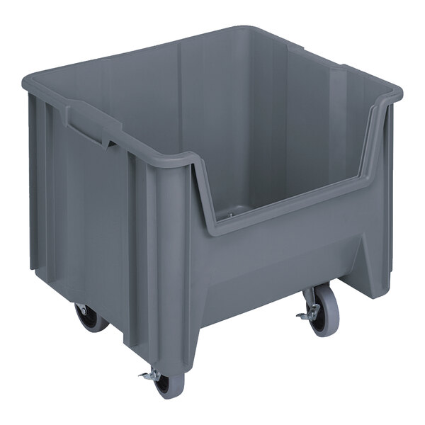 Quantum Giant Stack 17 1/2" x 16 1/2" x 15 1/2" Gray Mobile Storage Container QGH805MOBGY - 2/Case