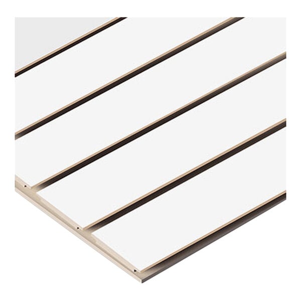 8' x 4' White Vertical Slatwall Panel