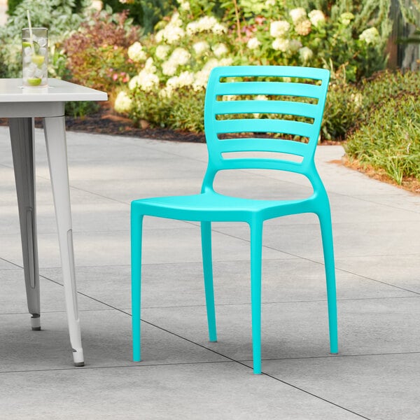 Lancaster Table & Seating Sol Coastal Blue Resin Side Chair