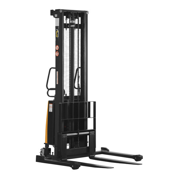 Vestil 750-2,000 lb. Semi-Electric Powered Fork Stacker with Adjustable Forks and 150" Lift Height SL-150-AA