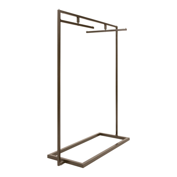 A metal Econoco ballet bar rack with swivel hang bars.