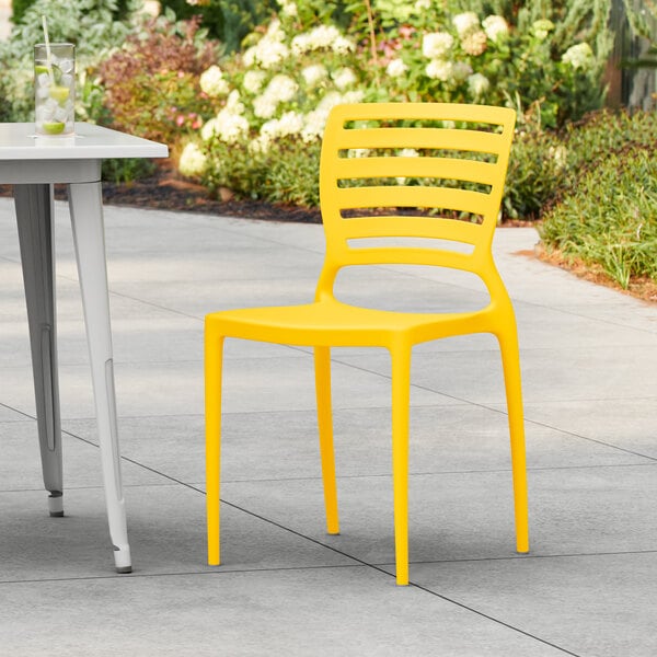 Lancaster Table & Seating Sol Yellow Resin Side Chair