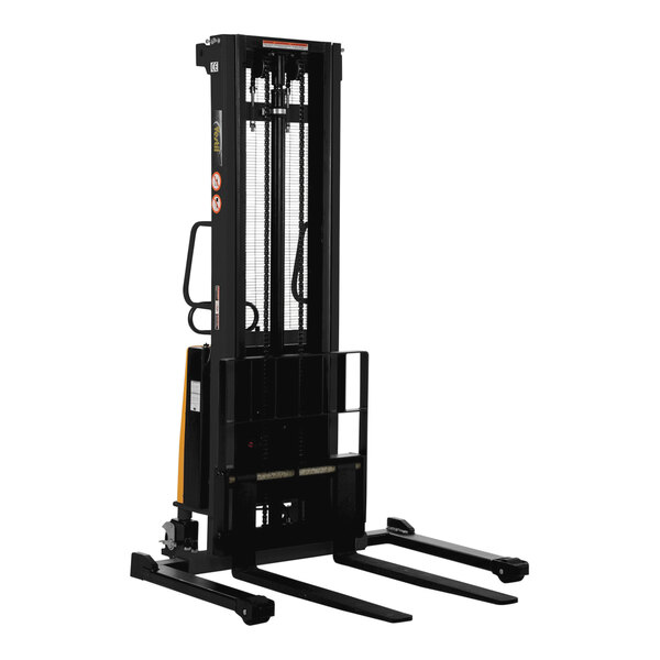 Vestil 1,000-2,000 lb. Semi-Electric Powered Fork Stacker with Adjustable Forks and 137" Lift Height SL-137-AA