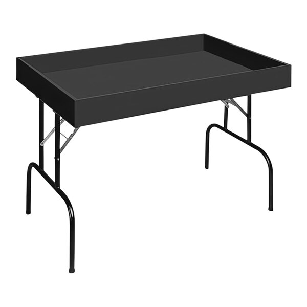 60" x 30" x 33" Large Black Folding Dump Table