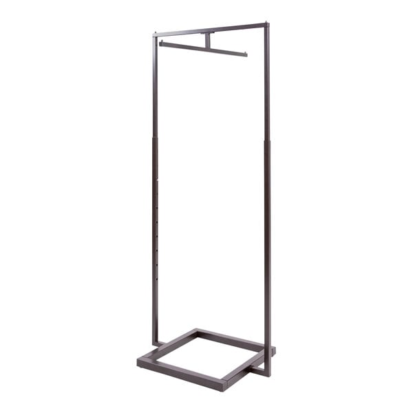 A bronze metal Econoco clothing rack with a square frame.