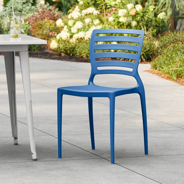 Lancaster Table & Seating Sol Sea Blue Resin Side Chair